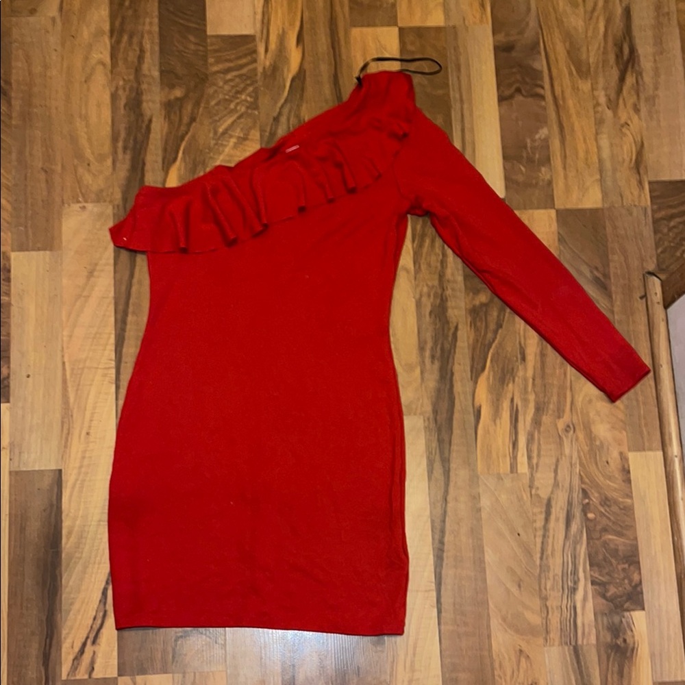 Red One-Shoulder Dress